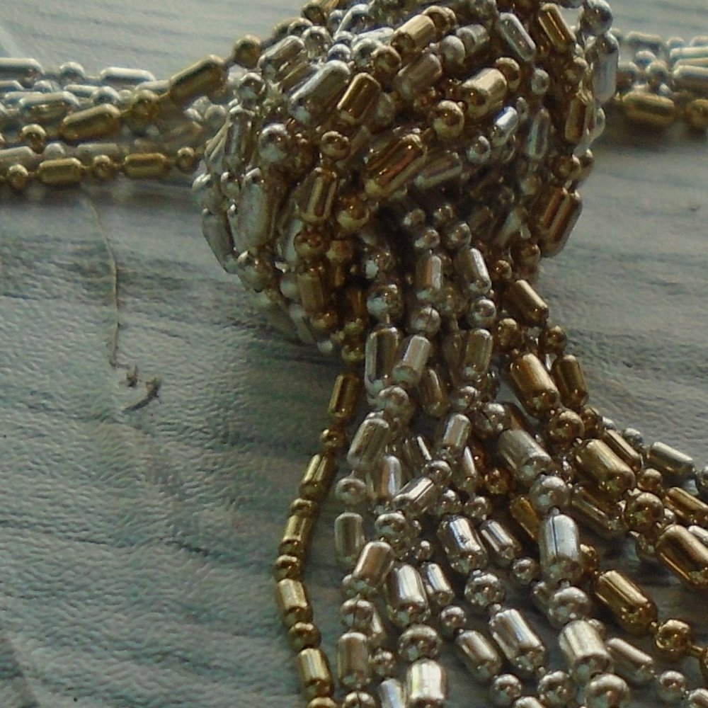 Two tone braided chain necklace - Picture 2 of 2